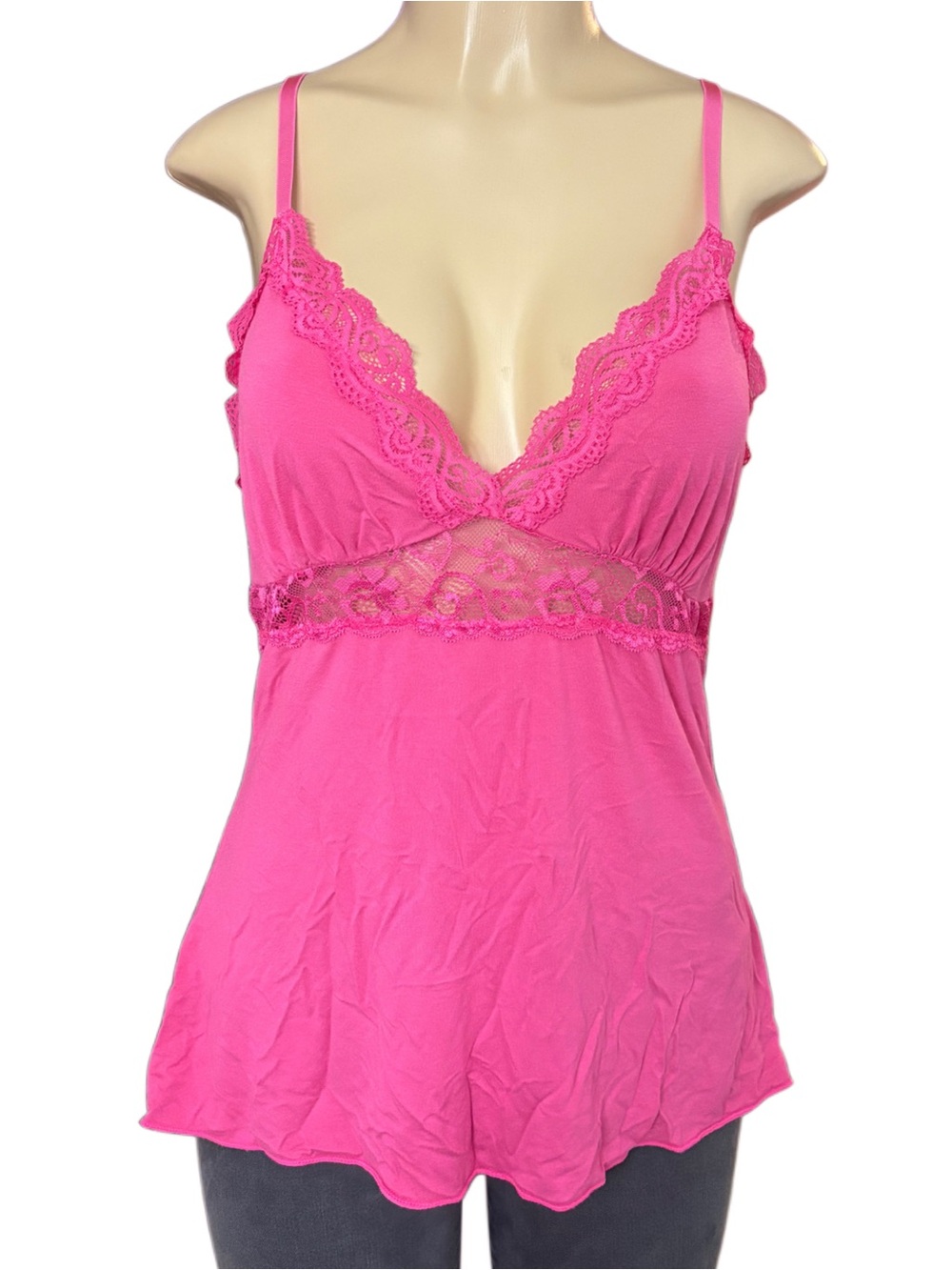 Avidlove Hot Pink Lace-Trim Cami Size XXL